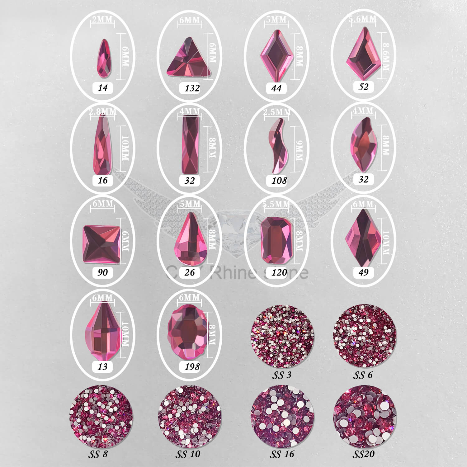 nail rhinestone mix