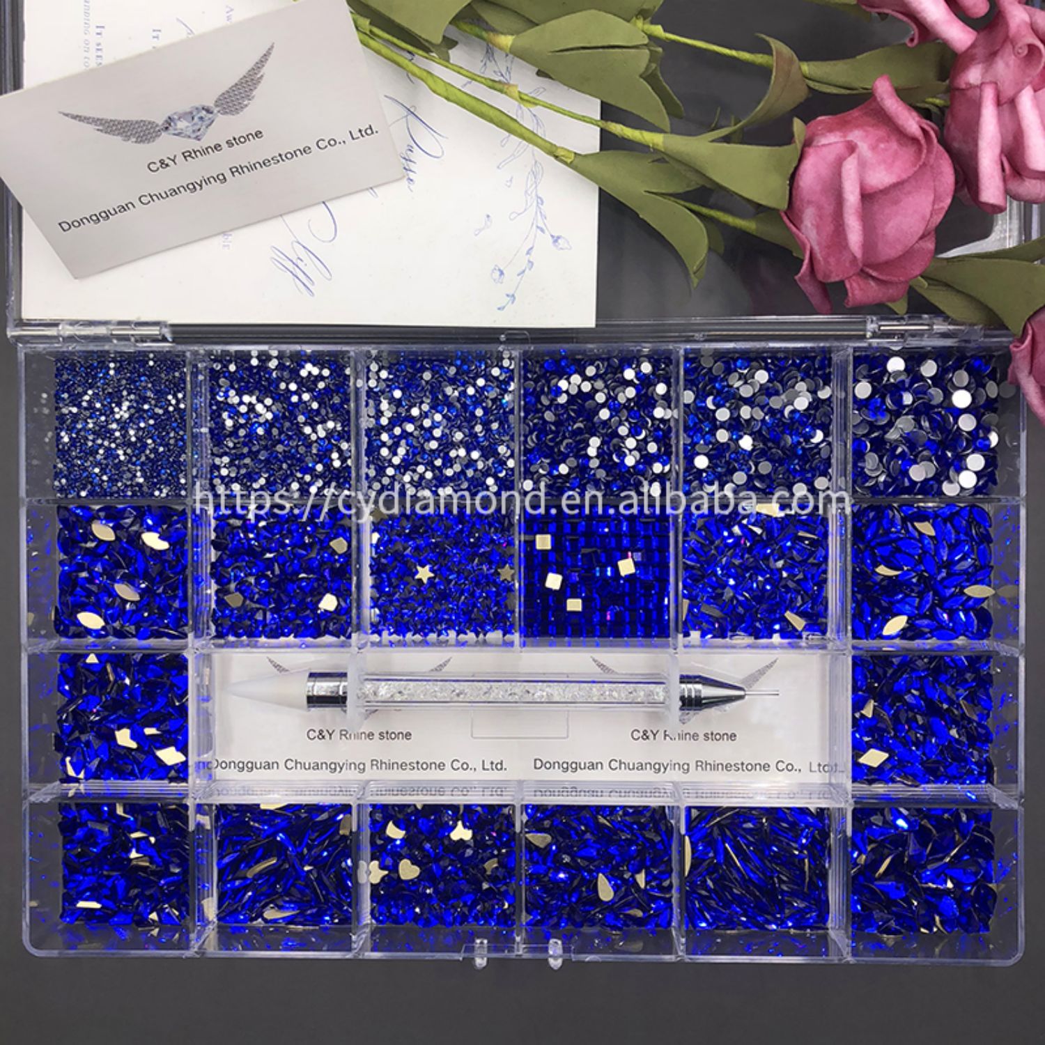 royal blue rhinestones